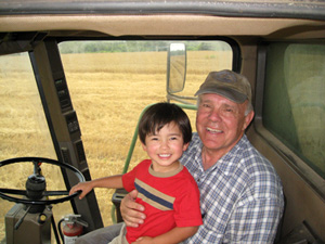 Riding the combine